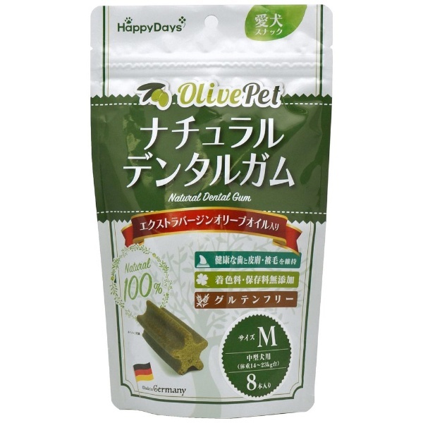OlivePet ナチュラルデンタルガム M 8本 ラブリーペット商事｜Lovelypet 通販