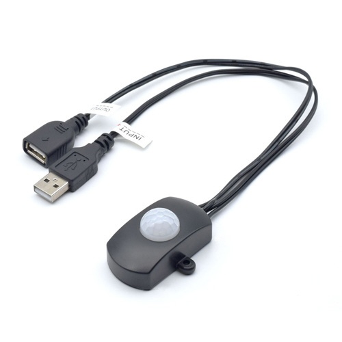 USB人感センサー 動きに反応して電源ON ブラック USBSENSOR-BK 正規逆輸入品 [正規販売店]