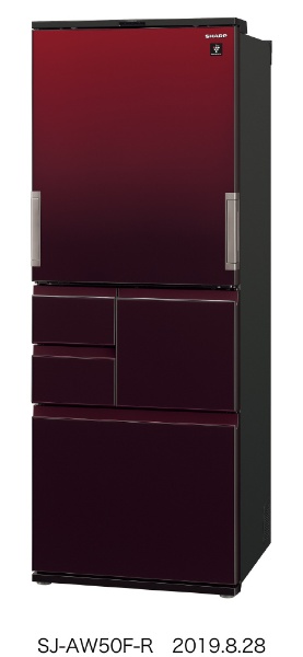 SJ-AW50F-R 冷蔵庫 プラズマクラスター冷蔵庫 レッド系 [5ドア /左右 