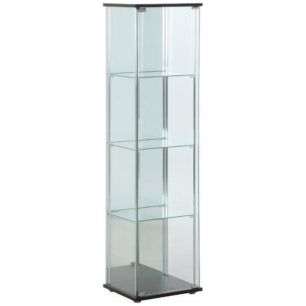 ガラスコレクションケース 4段（クリア） ブラック（高さ162cm） 98880 
