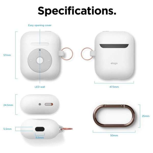 elago GS AW6 HANG CASE for AirPods /AirPods 2nd Charging / AirPods 2nd Wireless (White) ܲ EL_APACSSC6H_WH_5