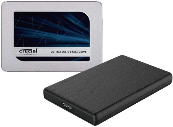【SSD 500GB】初めてのSSDに Crucial +USB3.0ケース