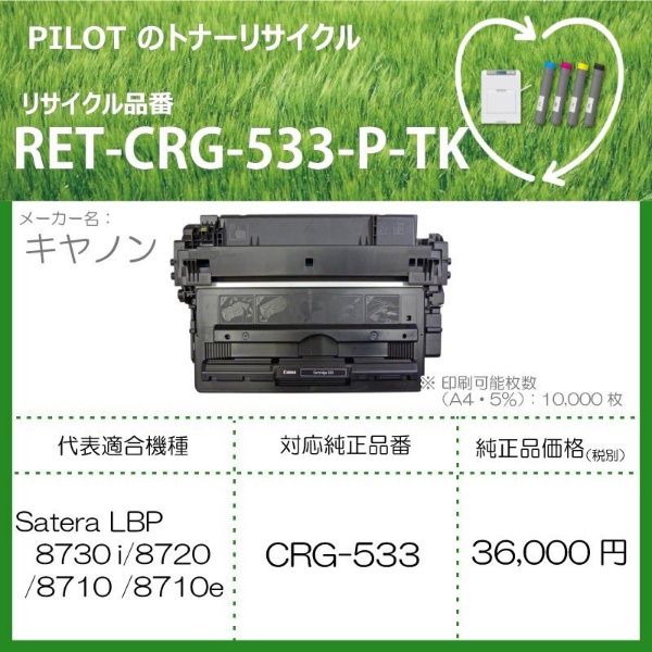 RET-CRG533-P-TK ꥵȥʡ Υ CRG-533ߴ ֥å