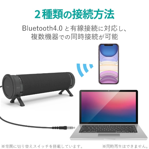 SP-PCBS01UBK ミニサウンドバースピーカー 有線・Bluetooth両対応