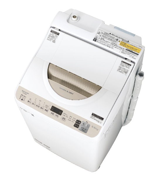 ES-T5DBK-N 縦型洗濯乾燥機 ゴールド系 [洗濯5.5kg /乾燥3.5kg /ヒーター乾燥(排気タイプ) /上開き] 【お届け地域限定商品】