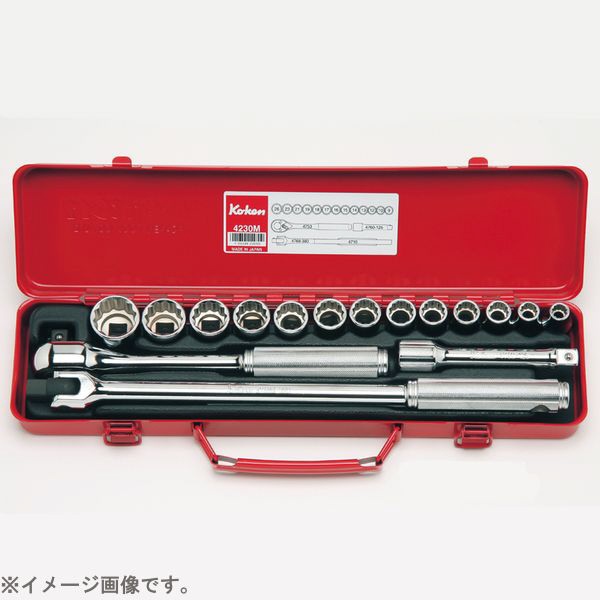 4230A 1/2インチ(12.7mm) ソケットセット 17pc 4230A 山下工業研究所｜KO-KEN TOOL 通販 | ビックカメラ.com