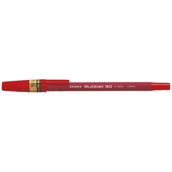 ラバー80 ボールペン 赤(インク色：レッド) R-8000-R [0.7mm]