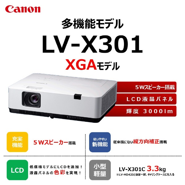 限定配送新品 CANON パワープロジェクター LV-X301 本体
