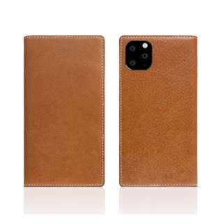 iPhone11 Pro Tamponata Leather case Tan yïׁAOsǂɂԕiEsz