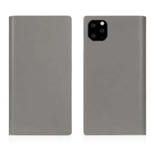 iPhone11 ProMax Calf Skin Leather Diary Gray O[ yïׁAOsǂɂԕiEsz