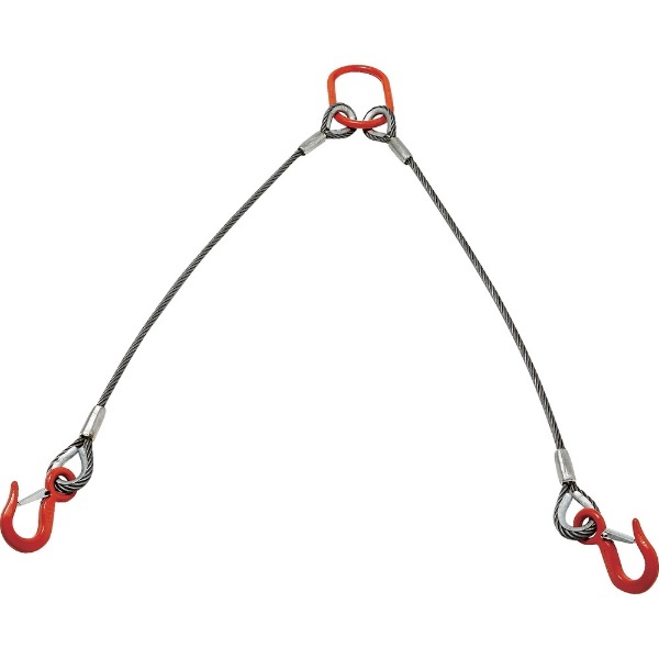 TRUSCO(トラスコ) ２本吊りアルミロックスリング　フック付き　９ｍｍＸ１ｍ TWEL-2P-9S1 - 2