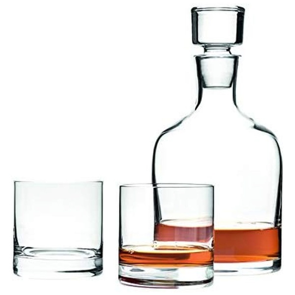 ウィスキーボトル＆グラス2個セット Ambrogio ガラス 060003