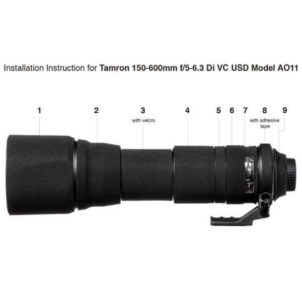 レンズオーク タムロン 150-600mm F/5-6.3 Di VC USD AO11 用 イージーカバー ブラック 9254