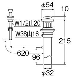 三栄 洗面用品 ワイヤー式ポップアップ排水栓 SANEI - 4