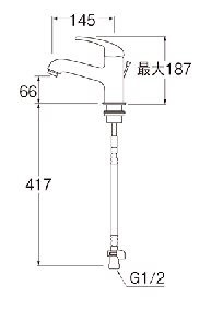 シングルワンホール洗面混合栓 K4710PJV-13 [ワンホール]