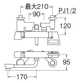 SANEI サーモシャワー混合栓 SK181DC-3U-13 - 2