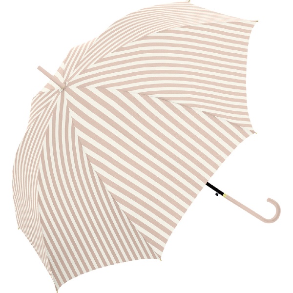 長傘 Natural Basic STRIPE お得 ストライプ 58cm ピンクベージュ レディース 710-020 店内全品対象 雨傘