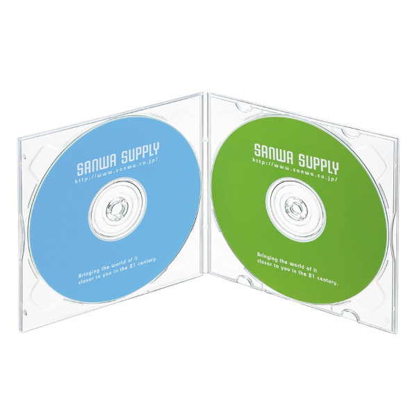 20枚収納 CD/DVD/Blu-ray用ケース ソフトタイプ（2枚収納ｘ10） FCD-PSW10CL