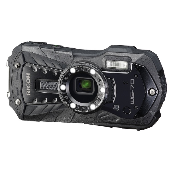 WG-70 コンパクトデジタルカメラ ブラック [防水+防塵+耐衝撃] リコー