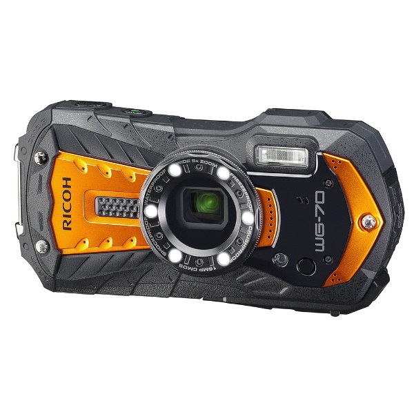 WG-70 コンパクトデジタルカメラ オレンジ [防水+防塵+耐衝撃] リコー