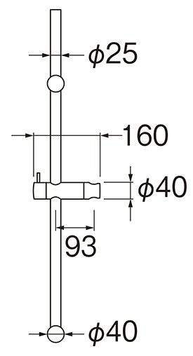 SANEI スライドバー シャワ掛け具付き シャワ角度調節可能 長さ1m W5853S-1000 - 3