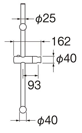 SANEI スライドバー シャワ掛け具付き シャワ角度調節可能 長さ1m W5853S-1000 - 2