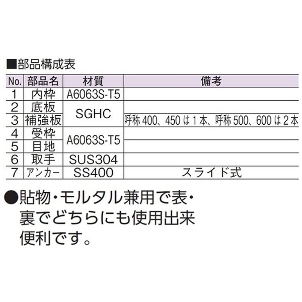 ｱｳｽ KAFH 400 ﾌﾛｱｰﾊｯﾁ ｱﾙﾐ製・ﾓﾙﾀﾙ用 アウス｜AWES 通販
