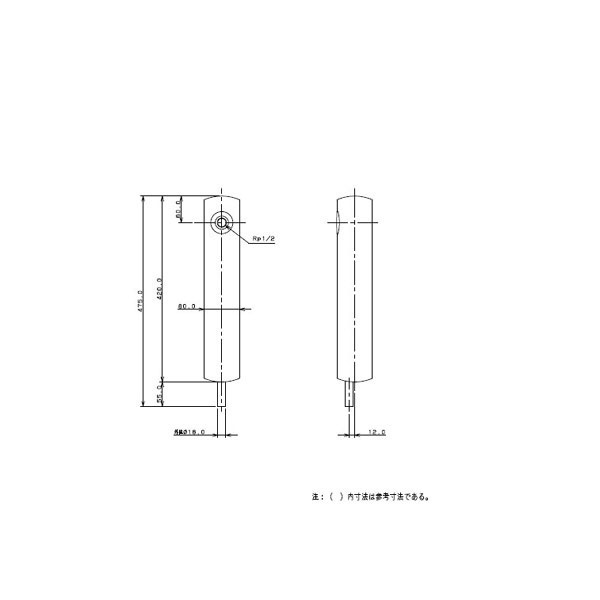 カクダイ ステンレス水栓柱 分水孔つき 60角 624-114 - 1