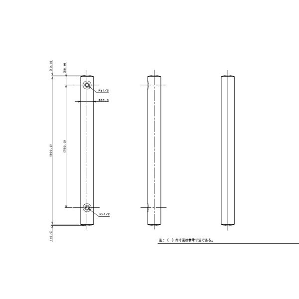 カクダイ 624-044 ステンレス水栓柱（丸型）