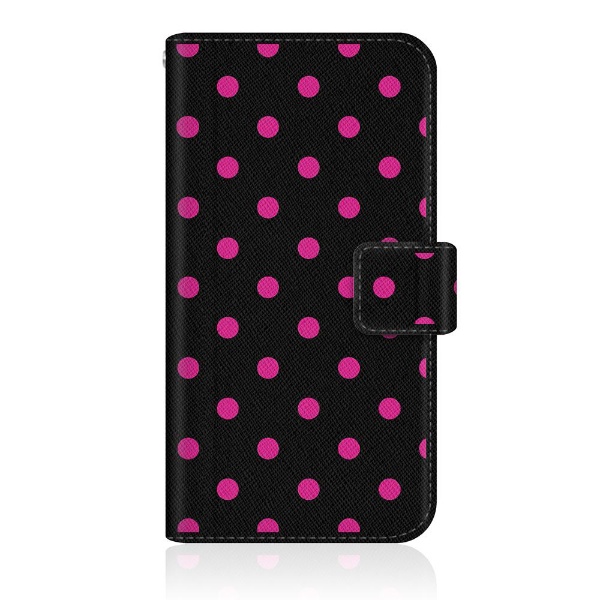 CaseMarket 並行輸入品 iPhone7p スリム手帳型ケース スウィート ブラック ピンク メイルオーダー ダイアリー スリム ドット柄 iPhone7p-BCM2S2634-78