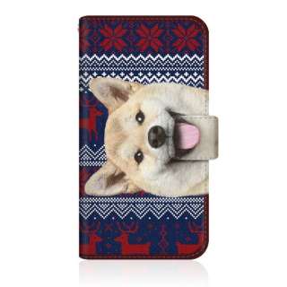 作为CaseMarket SHV38纤细笔记本型包ZAKKA ZOO笔记本可爱的粒的瞳孔日本种小犬一一北欧花纹圣诞节彩色SHV38-BCM2S2823-78