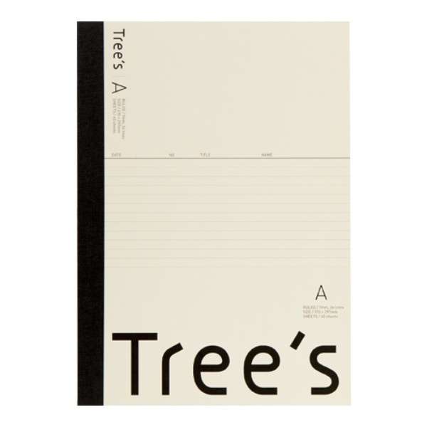 Tree’s ノート 40枚 クリーム UTRAA4C [A4 /7mm(A罫) /横罫線]_1