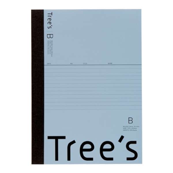 Tree’s ノート 30枚 ブルーグレー UTR3BGR [セミB5・B5 /6mm(B罫) /横罫線]_1
