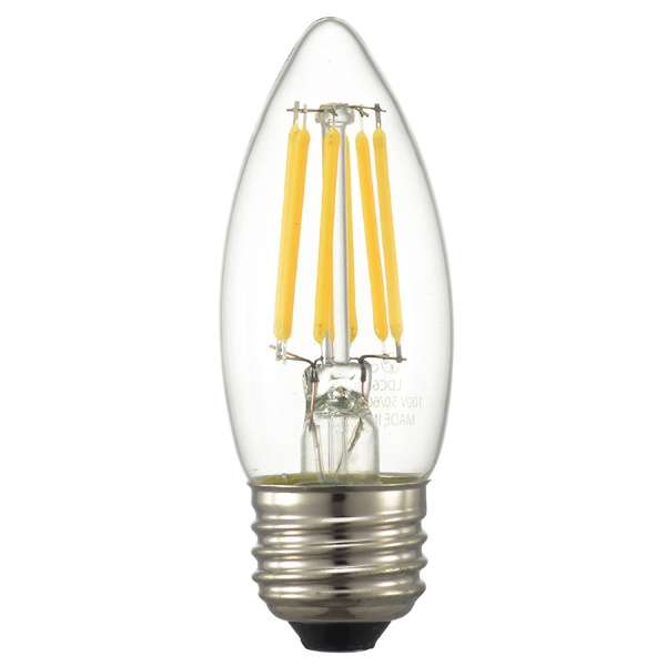 LED電球 フィラメント シャンデリア形 E26 60形相当 電球色 LDC6LC6_1
