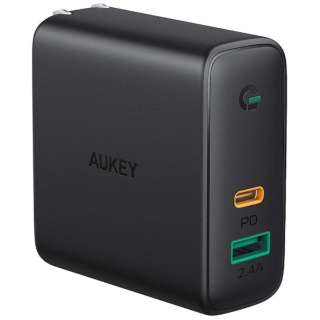AUKEYiI[L[j USB[d Focus Duo 60W  mUSB-A 1|[g/Type-C 1|[gn ubN PA-D3-BK [2|[g /USB Power DeliveryΉ]