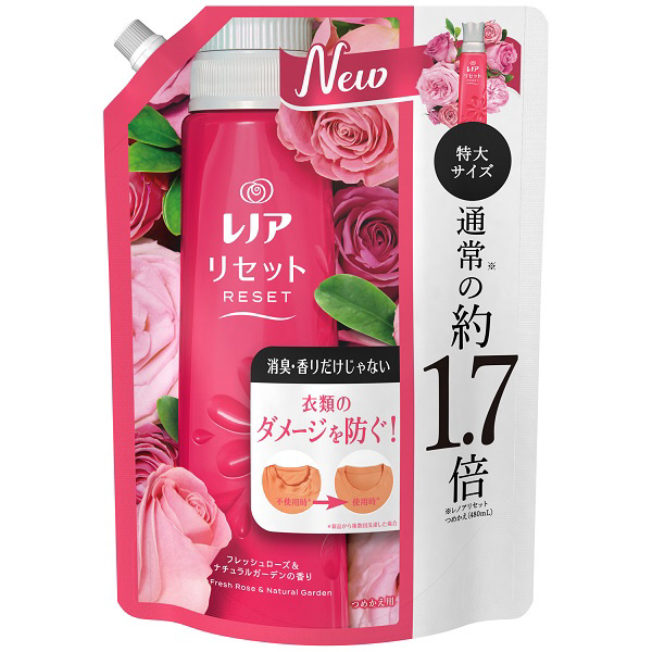 Lenor レノアリセット つめかえ用 特大 795mL フレッシュローズ＆ナチュラルガーデンの香り