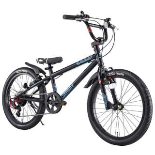 20型 子供用自転車 D-Bike Xstreet 20S(ブラック×ターコイズ/外装6段変速) 3838【適応身長：111～138cm/6歳前後向け】 【キャンセル・返品不可】
