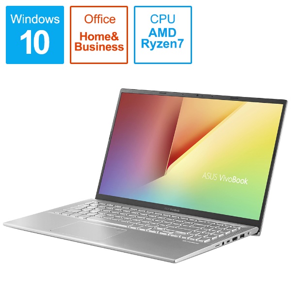 ノートパソコン VivoBook 15 トランスペアレントシルバー X512DA-BQ1136TS [15.6型 /Windows10 Home  /AMD Ryzen 7 /Office HomeandBusiness /メモリ：8GB /SSD：512GB /2020年4月モデル]