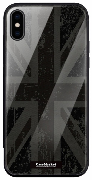 CaseMarket 背面強化ガラス 背面ケース apple iPhone XR (iPhoneXR) ユニオンジャック デザイン 0043 ジェット ブラック iPhoneXR-BCM2..