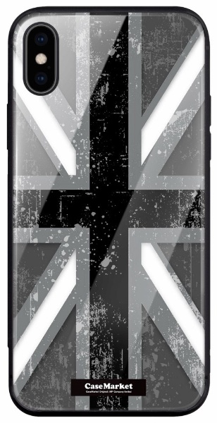 CaseMarket 背面強化ガラス 背面ケース apple iPhone XR (iPhoneXR) ユニオンジャック デザイン 0007 グレー  ブラック iPhoneXR-BCM2G0007-78