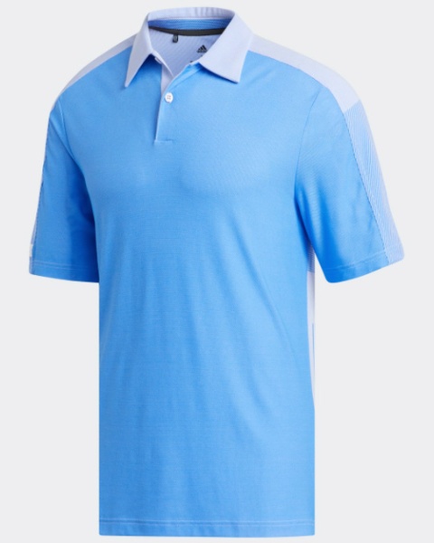 メンズ ポロシャツ レビューを書けば送料当店負担 AEROREADY 半袖ファブリックミックスシャツ FS5497 グローリーブルー×ホワイト GLB47 即出荷 Oサイズ