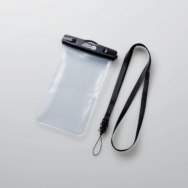  スマートフォン用防水・防塵ケース プラスチック蓋 ポケット付 Lサイズ ブラック PCWPSK02BK