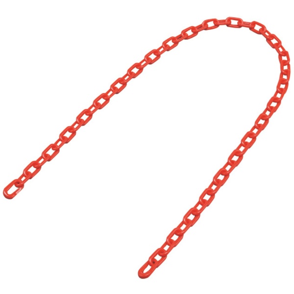 商い 緑十字 プラスチックチェーン 赤 長さ1．2m ポリエチレン 定価 線径6mmΦ 284033