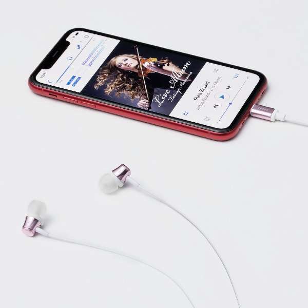 供iPhone使用的Lightning入耳式耳机HP-NEL11P粉红[闪电端子]_2