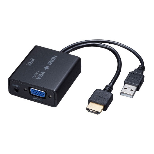 HDMI信号VGA変換コンバーター ブラック VGA-CVHD6 [1入力 /1出力 /自動 