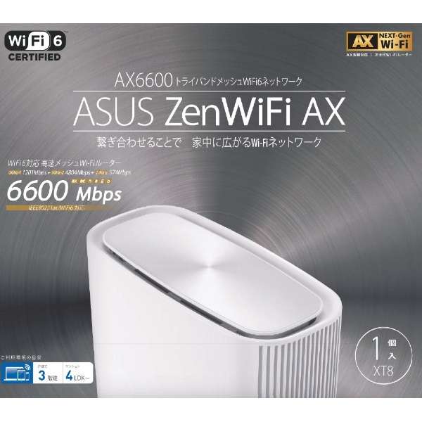 Wi-Fiルーター ZenWiFiAX ホワイト XT8(W-1-PK)_9