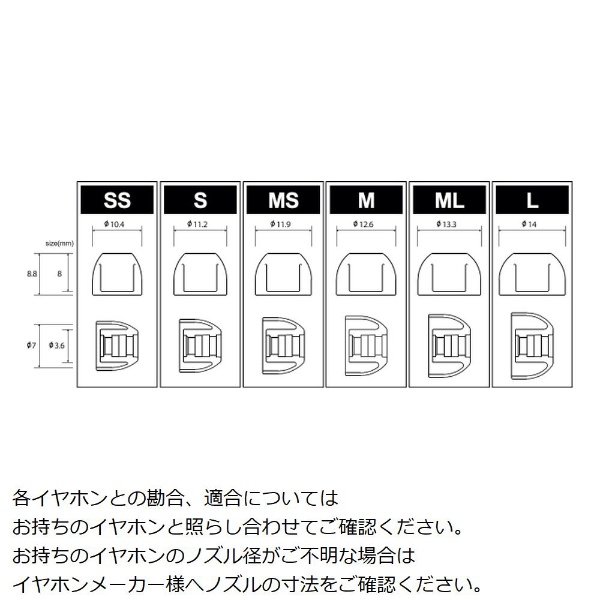 イヤーピース SS 2ペア SednaEarfit AZL-XELASTEC-SS