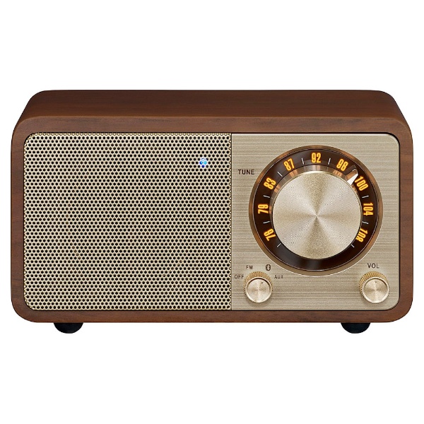FMラジオ対応 ブルートゥーススピーカー ウォールナット WR-301