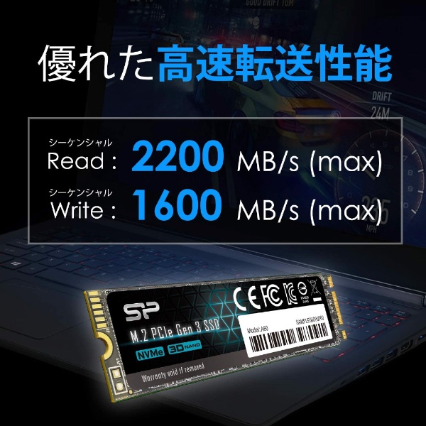 SP001TBP34A60M28 内蔵SSD PCI-Express接続 PCIe Gen3×4 P34A60 [1TB /M.2]