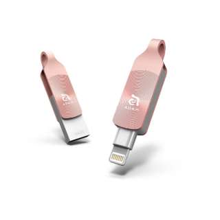 USBメモリ iKlips DUO+ ローズゴールド ADRAD64GKLDPRBJ [64GB /USB TypeA＋Lightning /USB3.1 /回転式]
